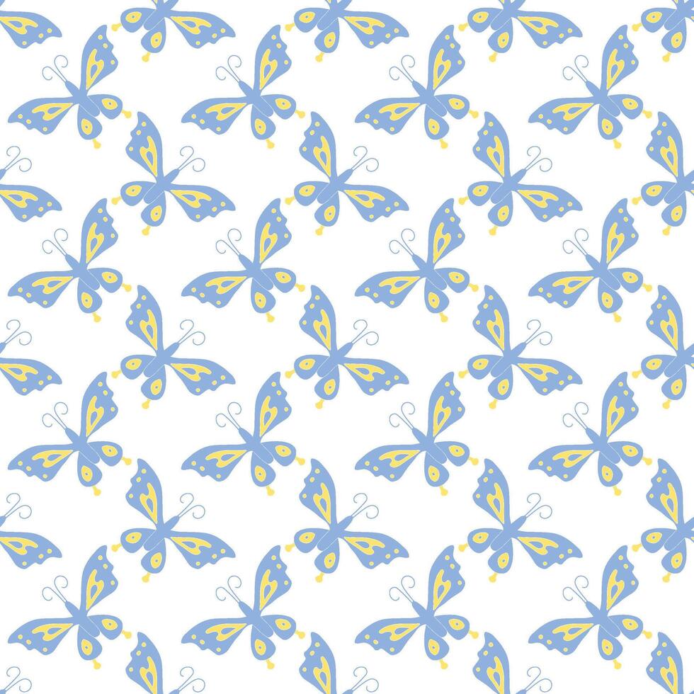 Seamless butterfly pattern. ornament with butterflies. drawn spring illustration vector