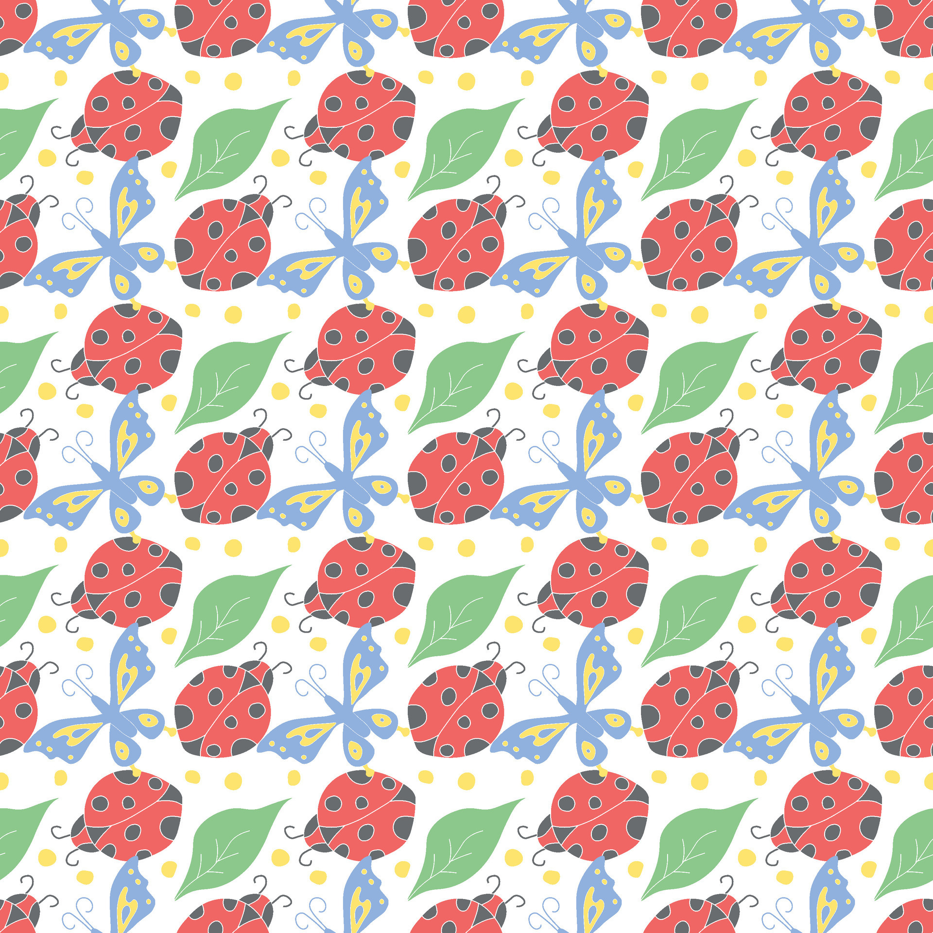 Seamless pattern with ladybugs. Summer ladybugs background 41917892 ...