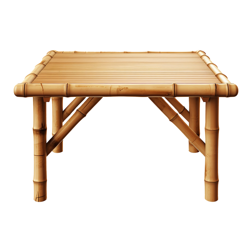 AI generated Bamboo table isolated on transparent background png
