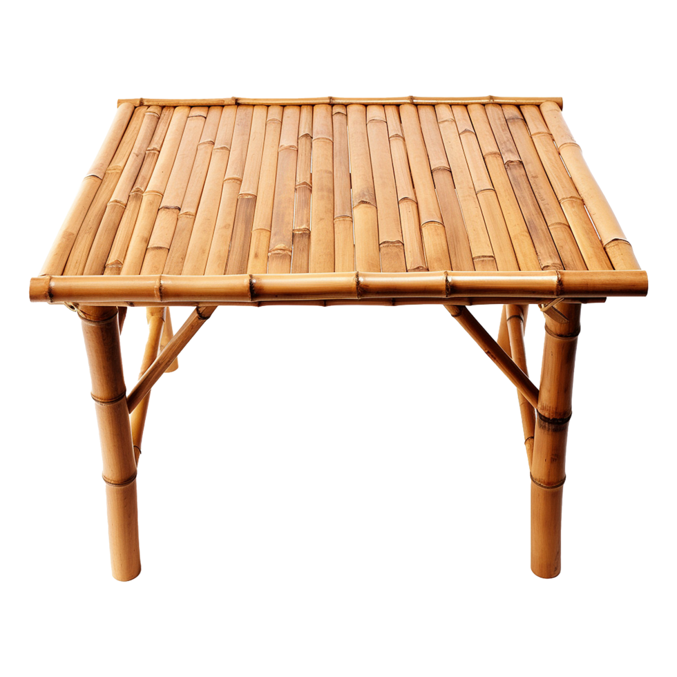 AI generated Bamboo table isolated on transparent background png
