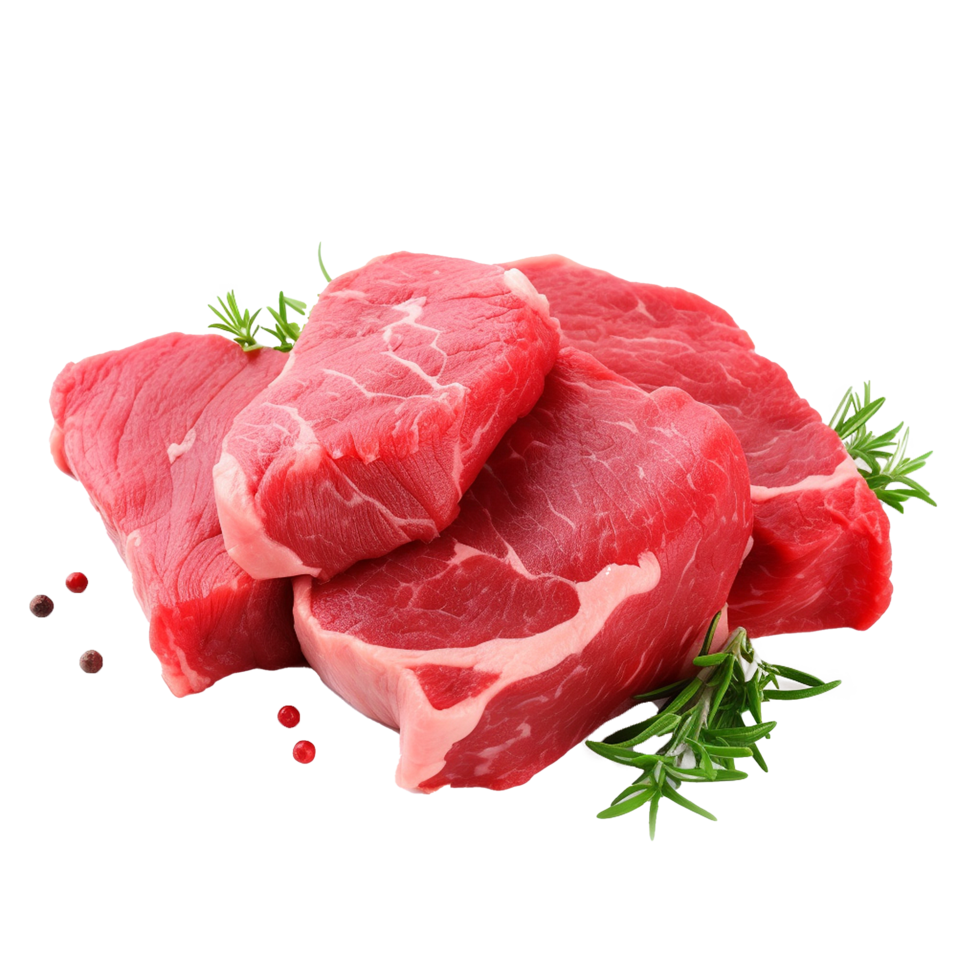 ai generato fresco crudo carne png isolato su trasparente sfondo