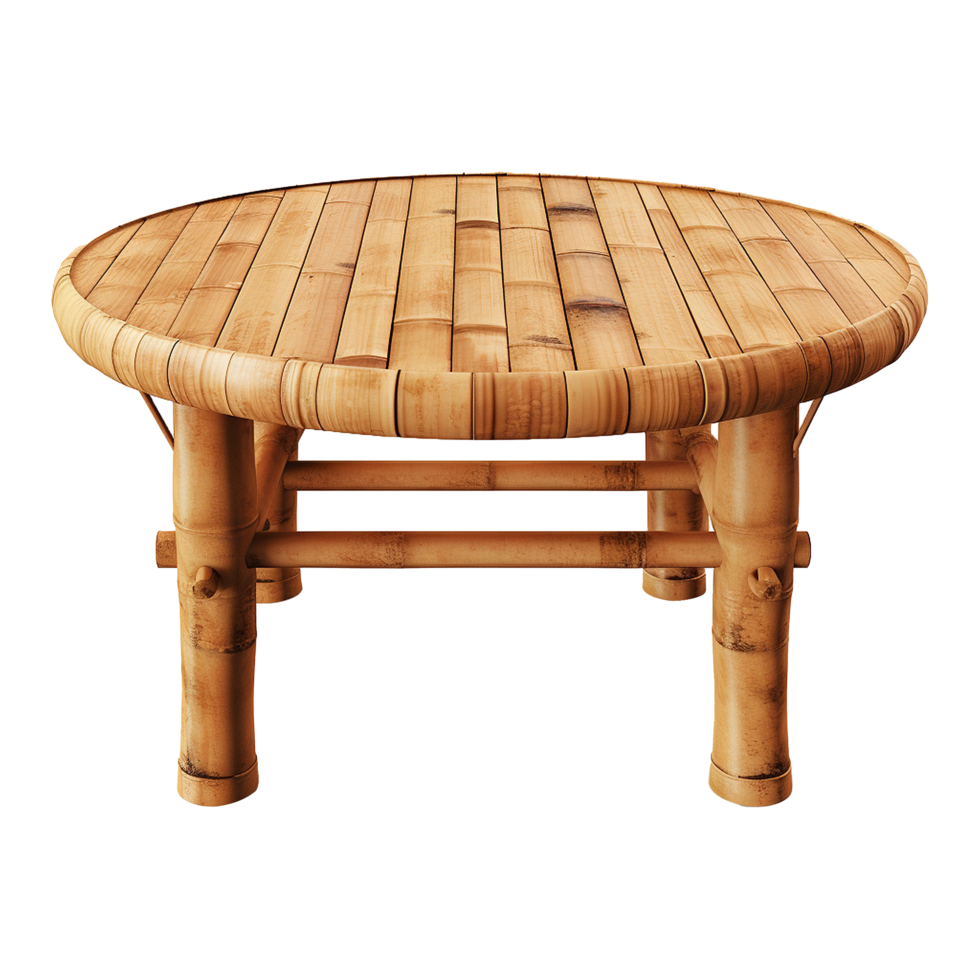 AI generated Bamboo table isolated on transparent background png