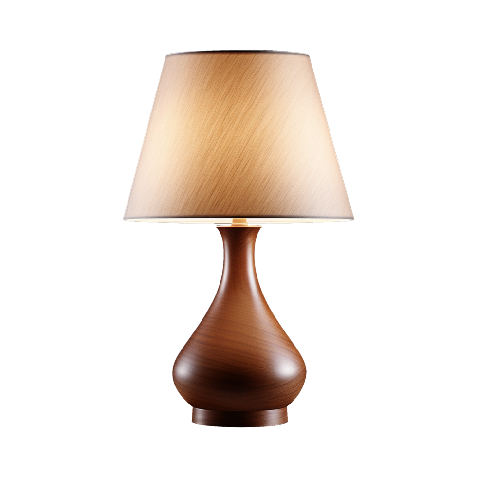 AI generated Wooden table lamp isolated on transparent background png