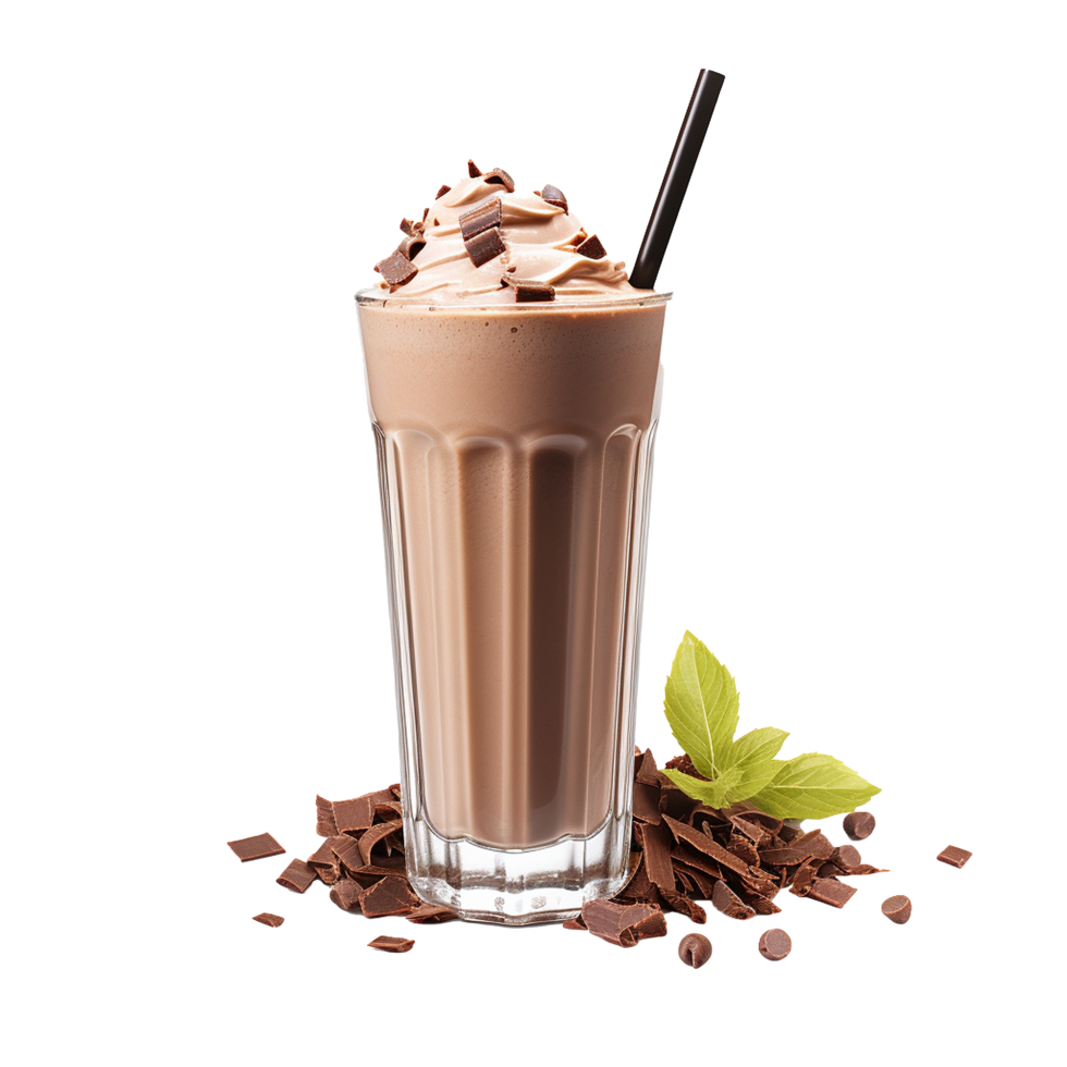 AI generated Chocolate milk shake png isolated on transparent background