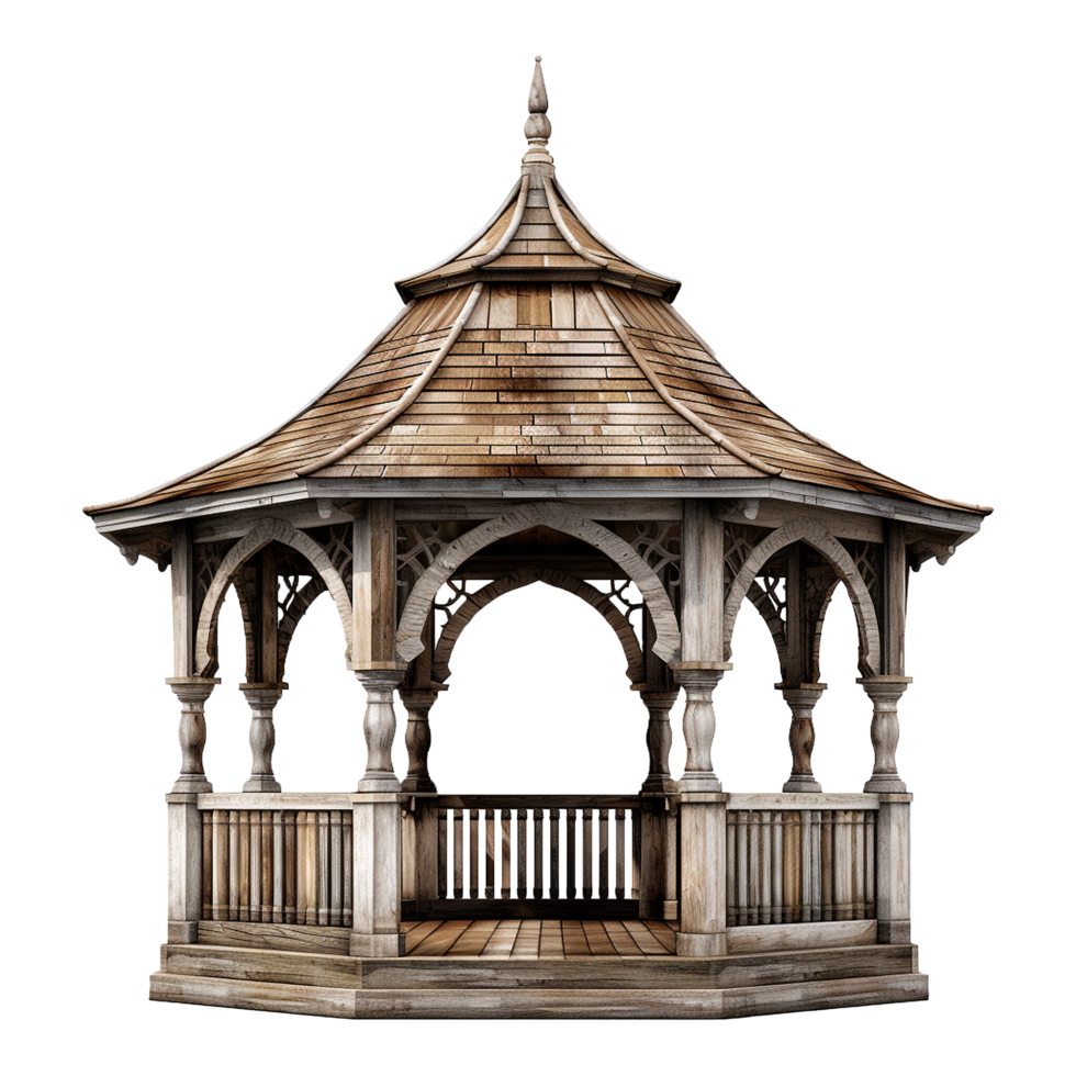 AI generated A gazebo isolated on transparent background png