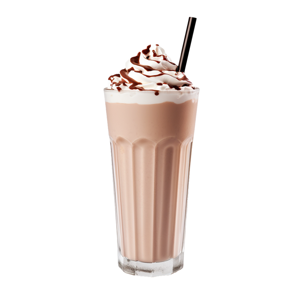 AI generated Chocolate milk shake png isolated on transparent background