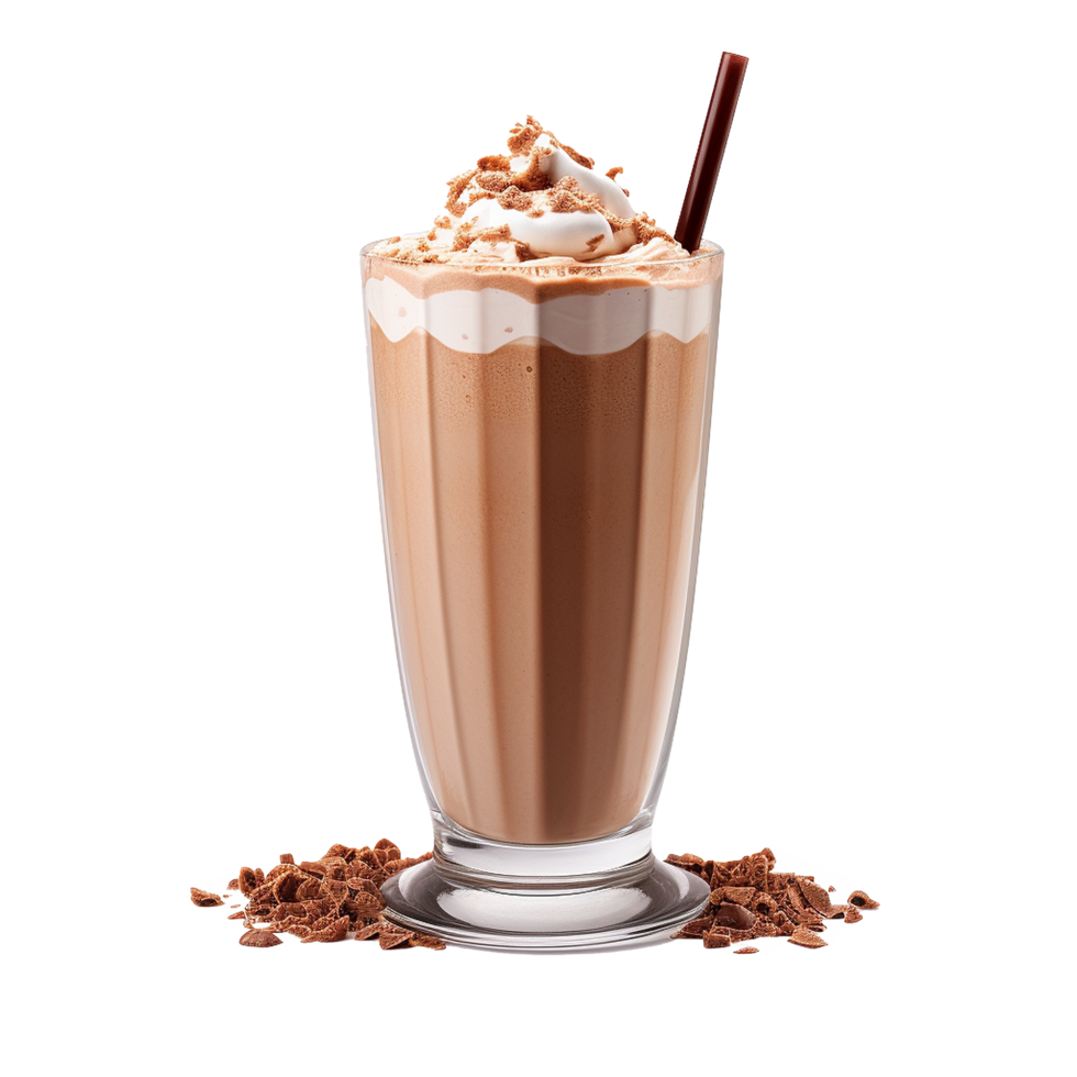 AI generated Chocolate milk shake png isolated on transparent background