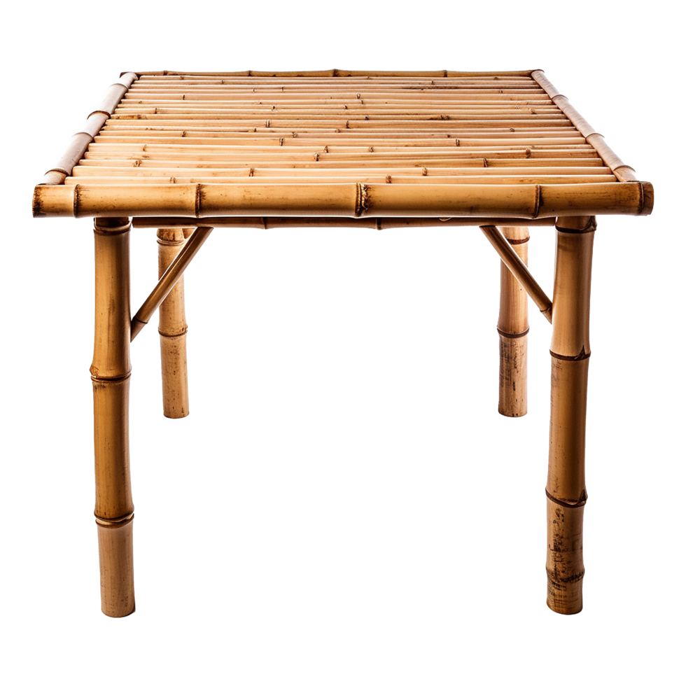 AI generated Bamboo table isolated on transparent background png