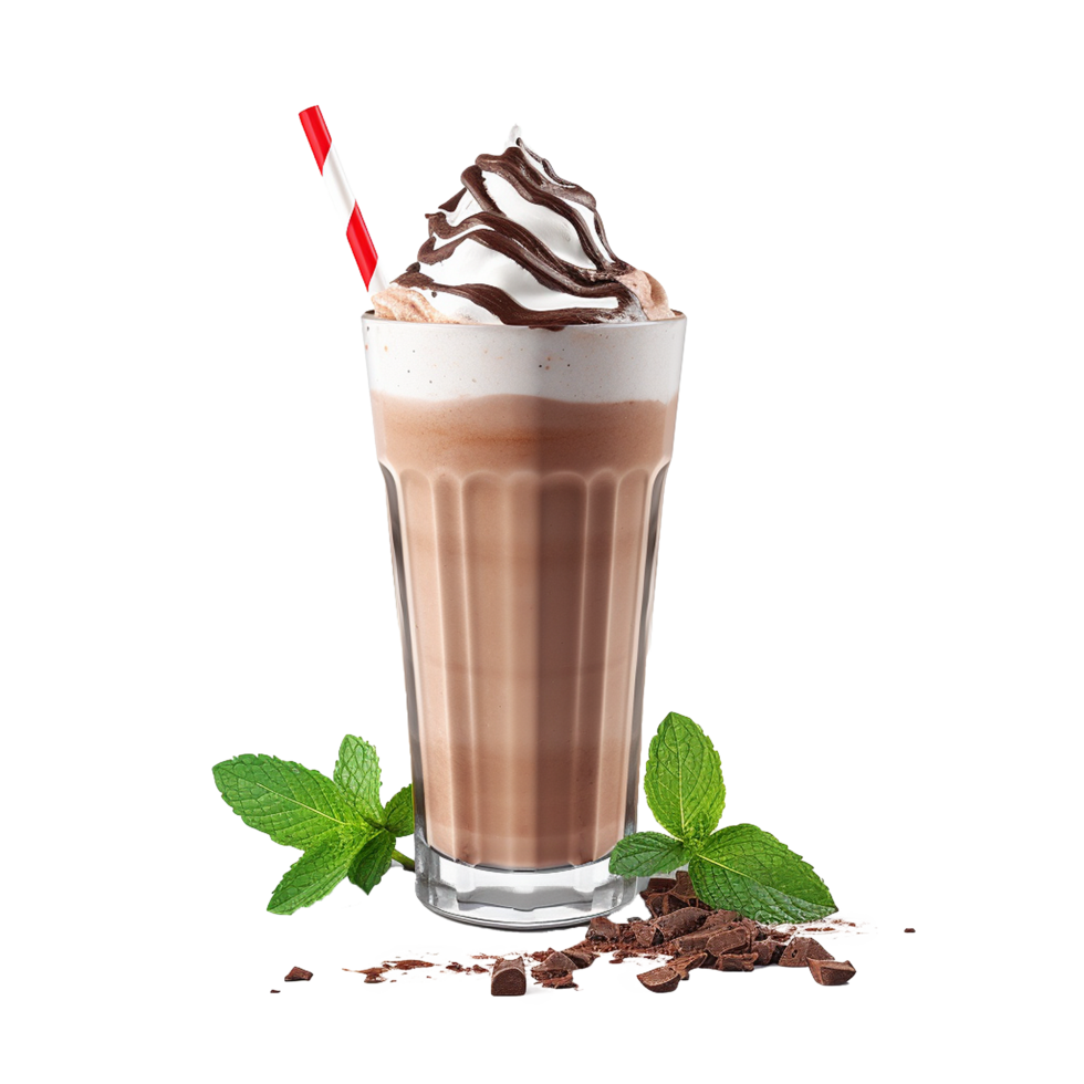 ai generato cioccolato latte shake png isolato su trasparente sfondo