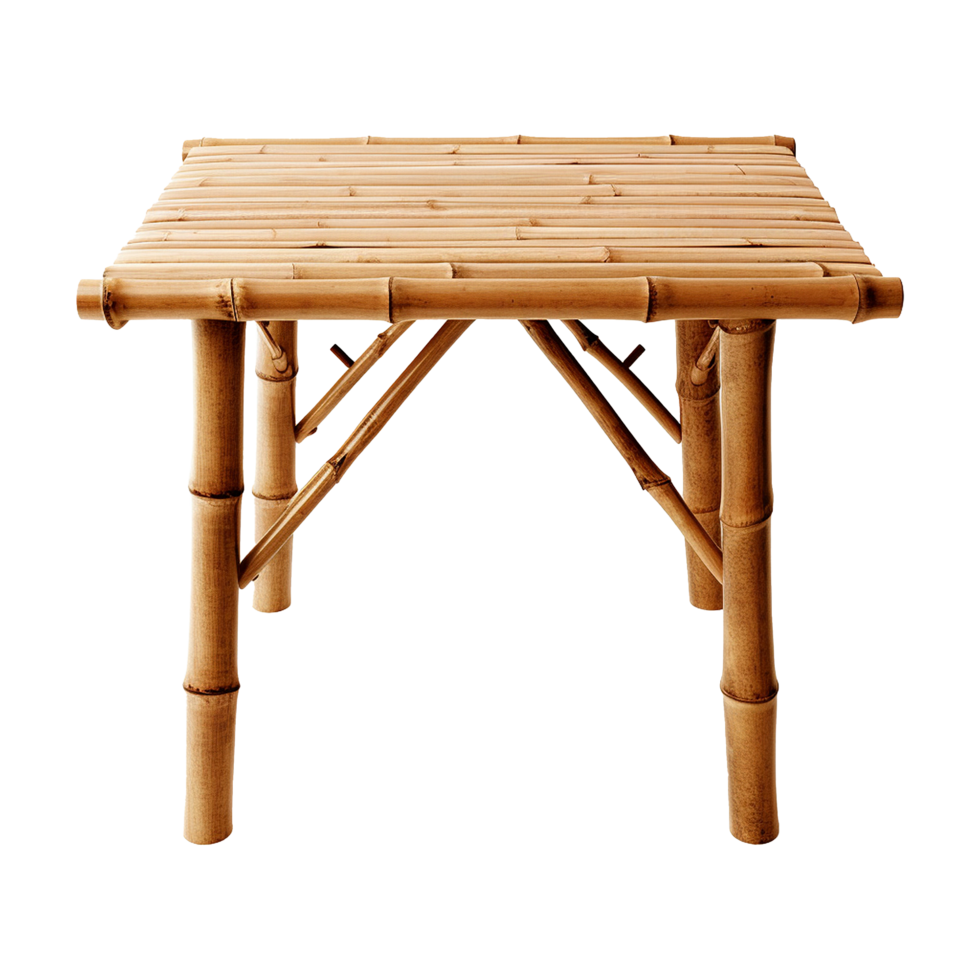 AI generated Bamboo table isolated on transparent background png