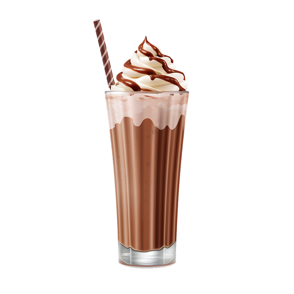 AI generated Chocolate milk shake png isolated on transparent background