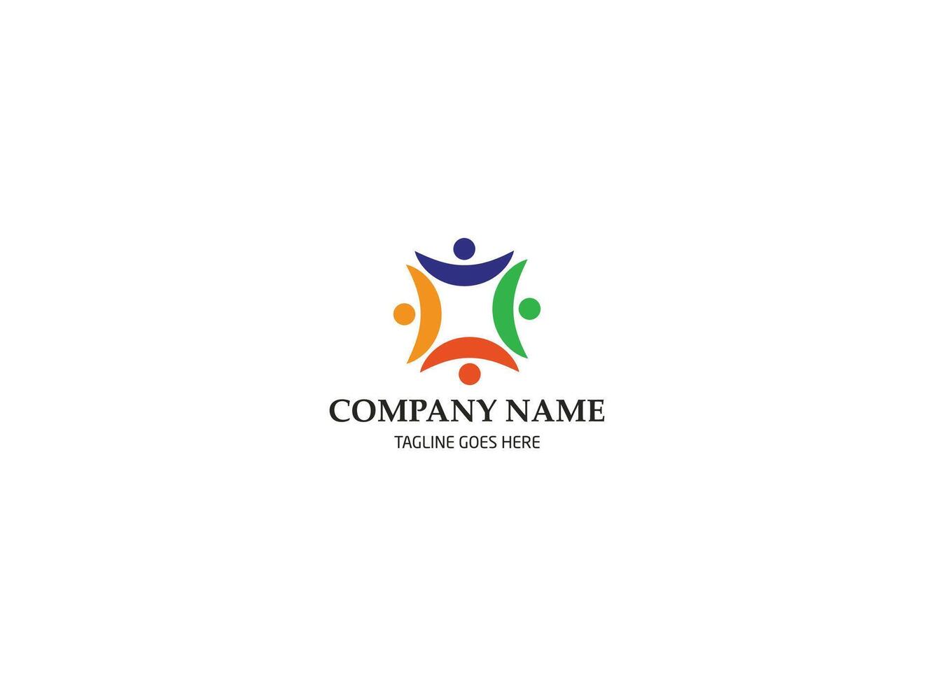 abstract logo unity and togetherness of social people. vector