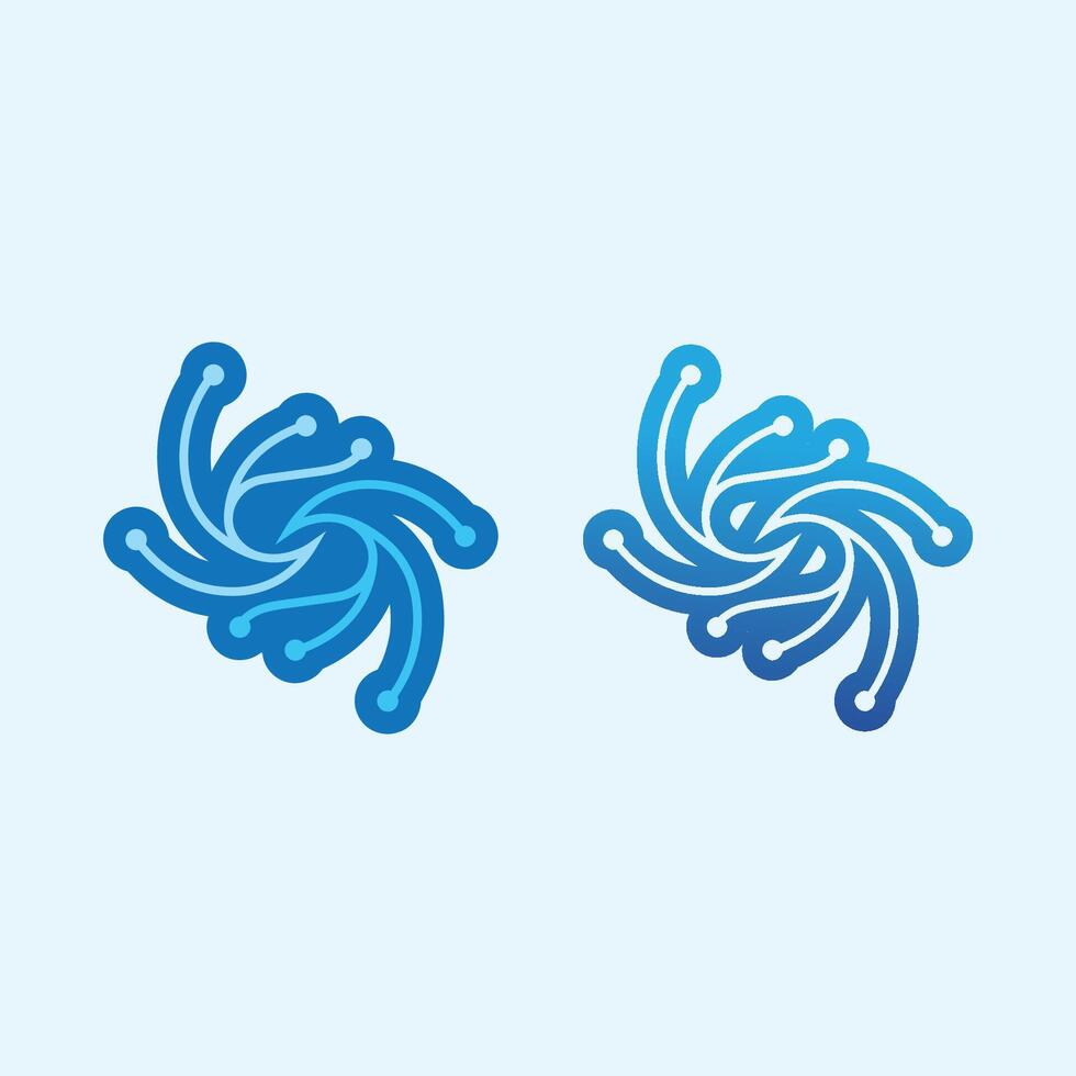 ola y agua aislado redondo forma logo azul color mar, océano, río superficie vector