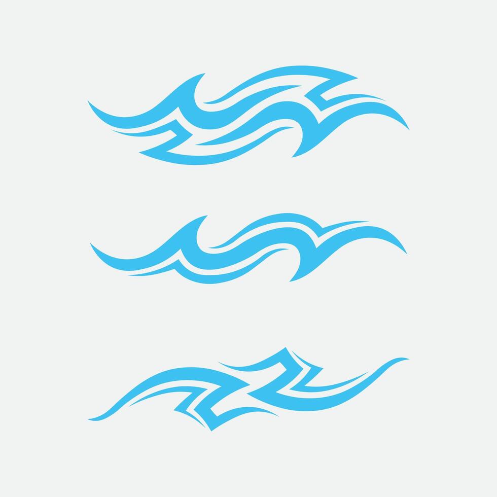 wave and water Isolated round shape logo Blue color  Sea, ocean, river surface vector