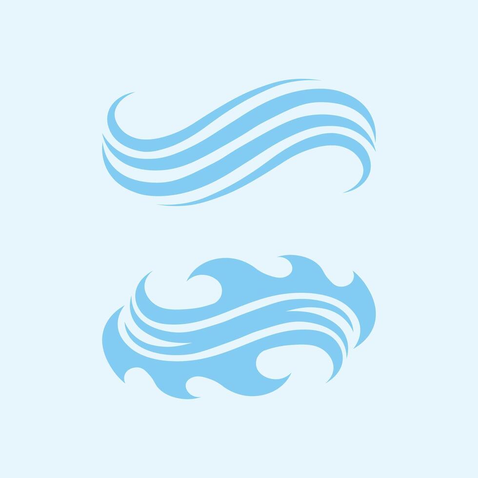 wave and water Isolated round shape logo Blue color  Sea, ocean, river surface vector