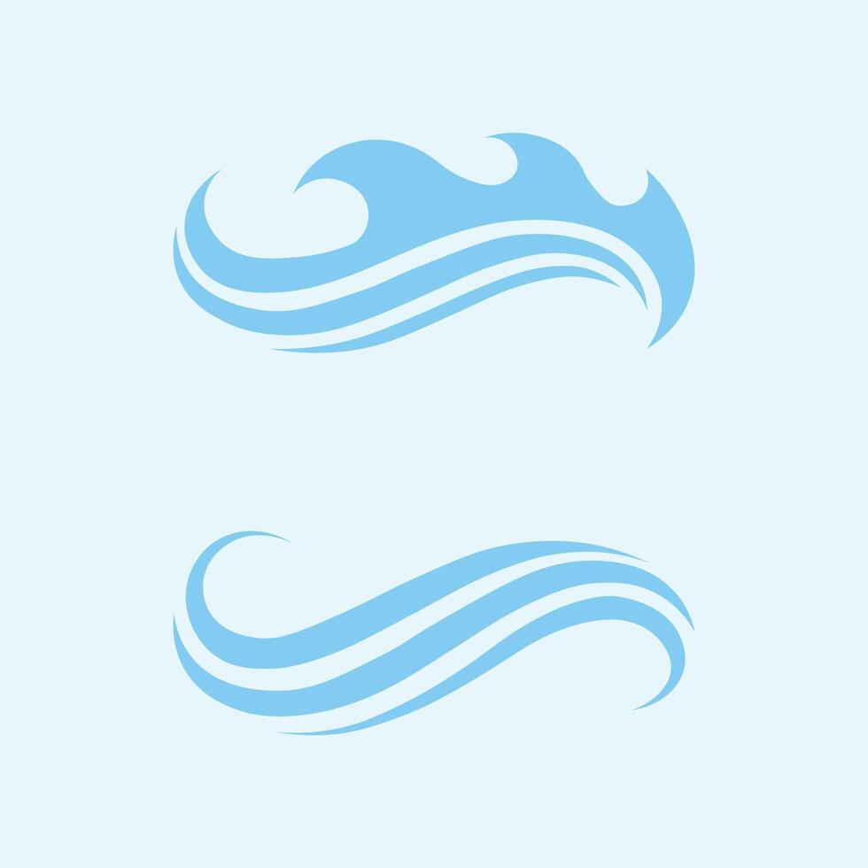 wave and water Isolated round shape logo Blue color  Sea, ocean, river surface vector