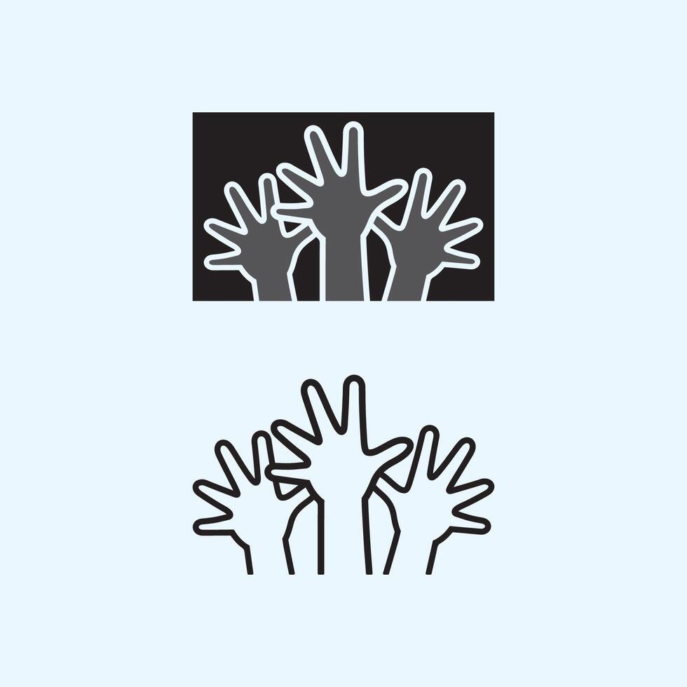 hand care logo template  vector icon business