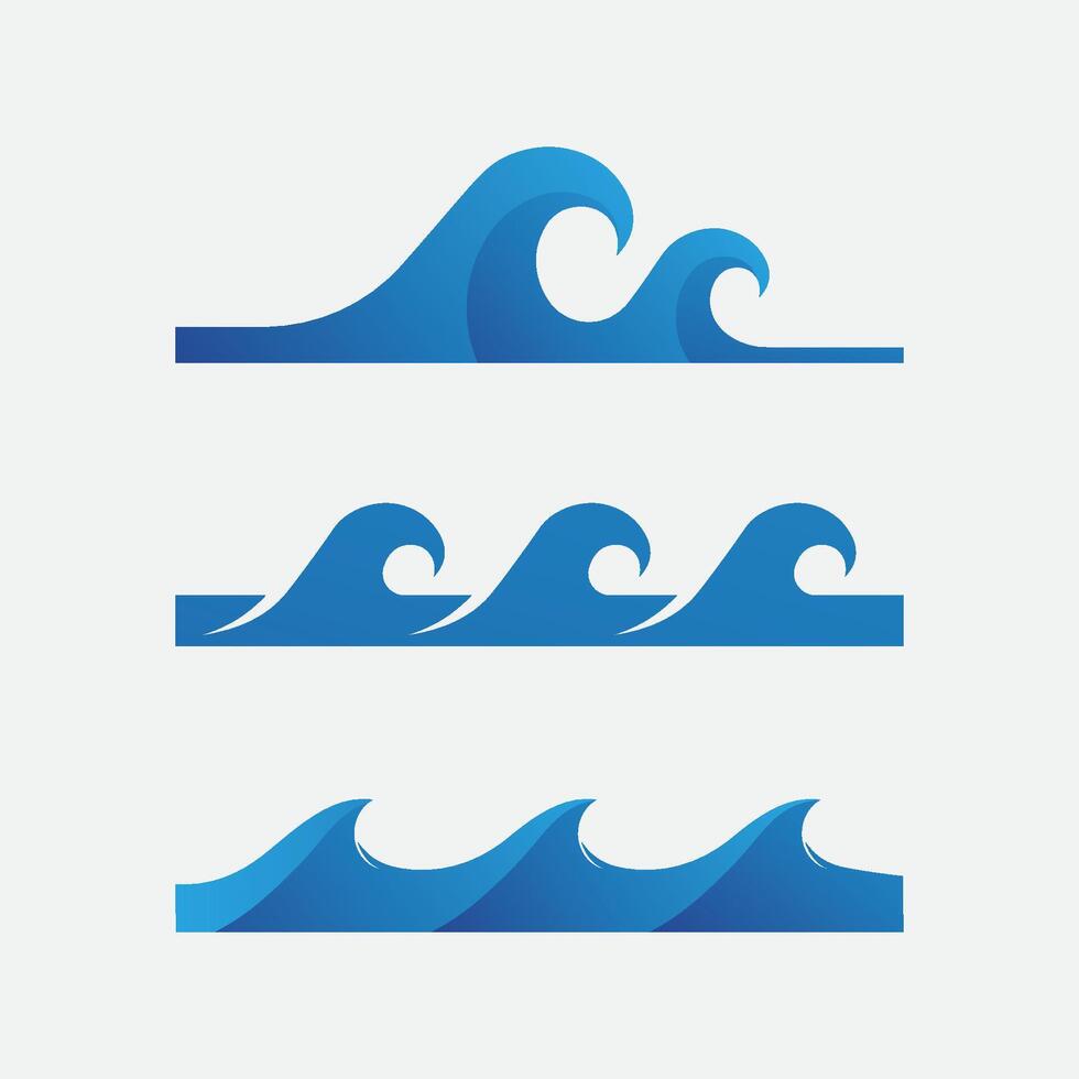 wave and water Isolated round shape logo Blue color  Sea, ocean, river surface vector