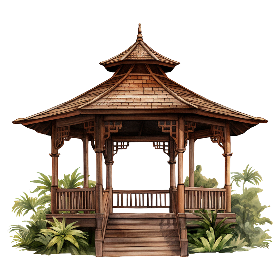 AI generated A gazebo isolated on transparent background png