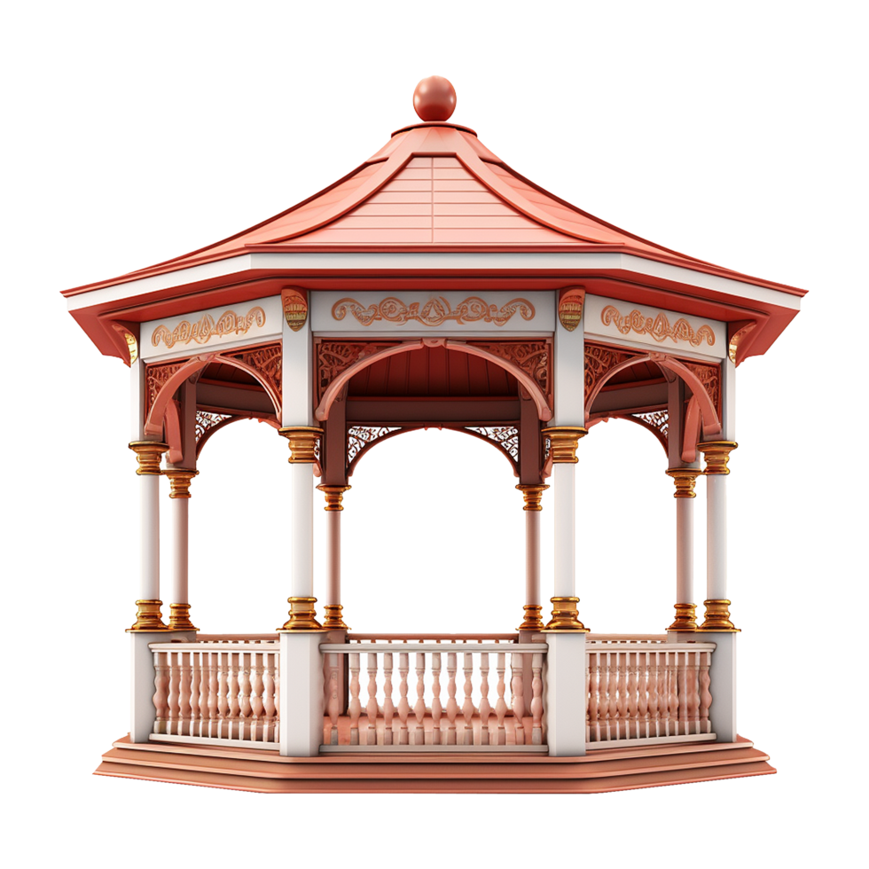 AI generated A gazebo isolated on transparent background png
