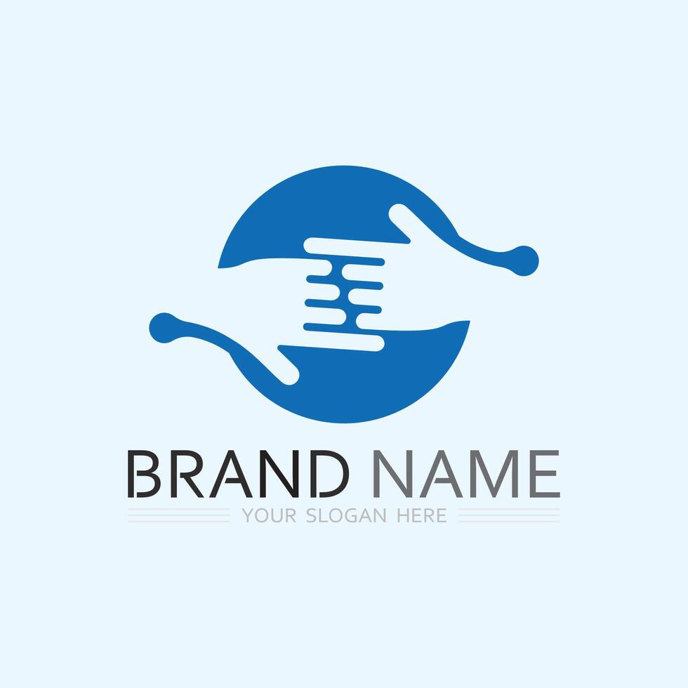 hand care logo template  vector icon business