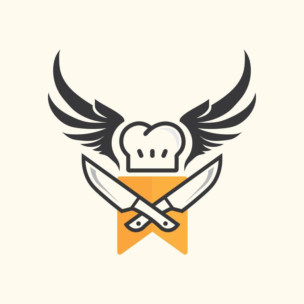 Hat chef logo template vector