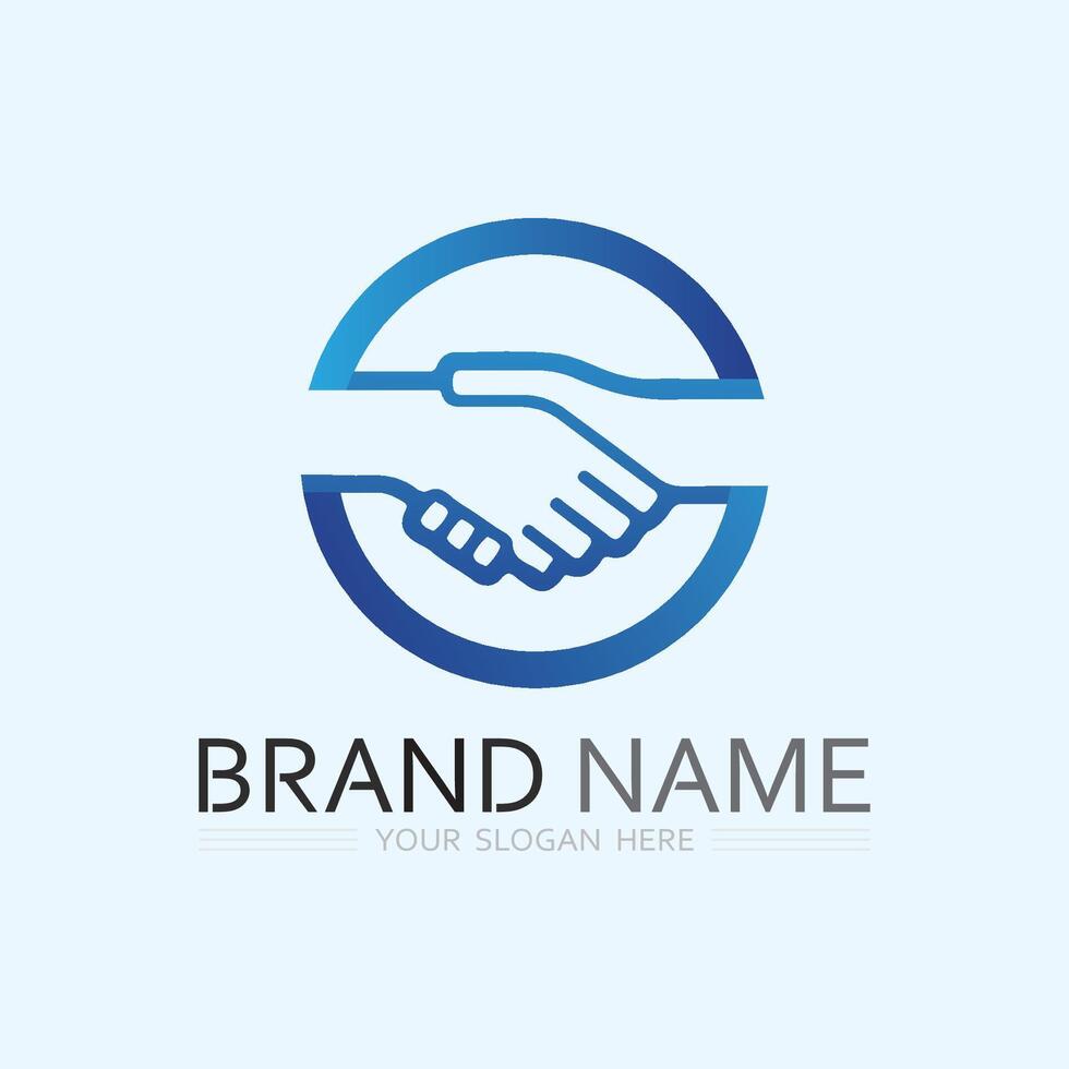 hand care logo template  vector icon business