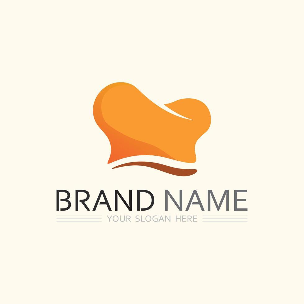 Hat chef logo template vector