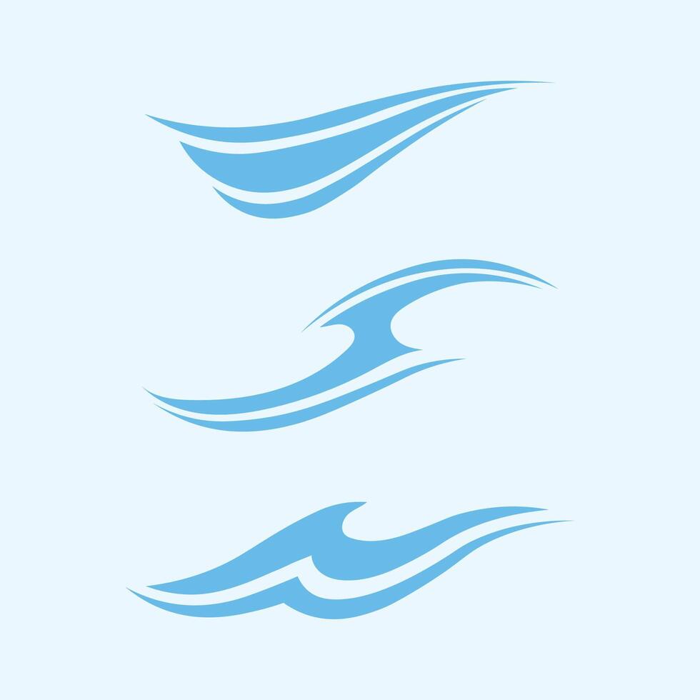 wave and water Isolated round shape logo Blue color  Sea, ocean, river surface vector