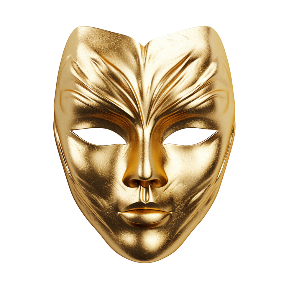 ai generiert golden Gesicht Maske isoliert auf transparent Hintergrund png