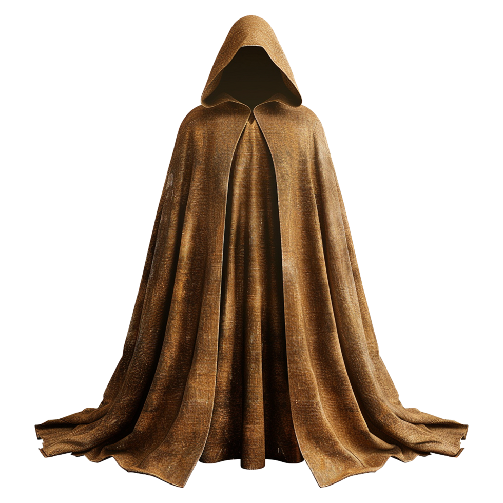 AI generated Medieval hooded cloak isolated on transparent background png