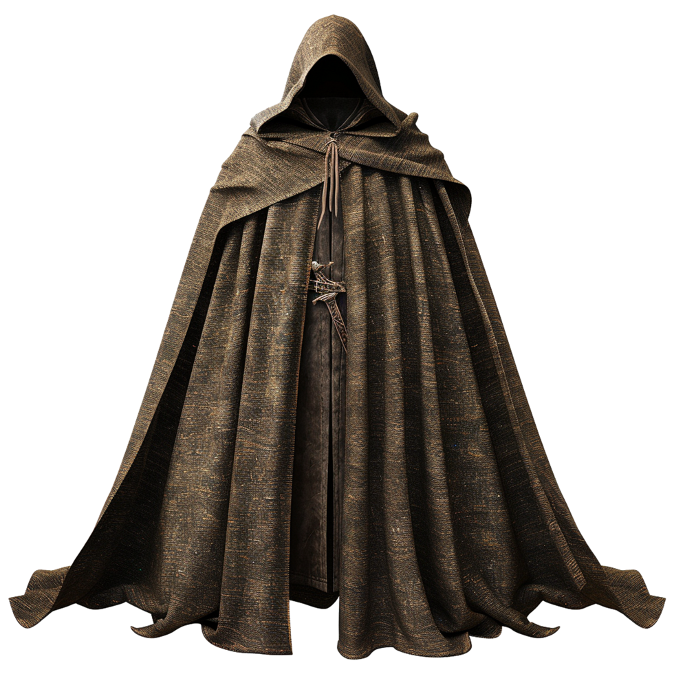 AI generated Medieval hooded cloak isolated on transparent background png