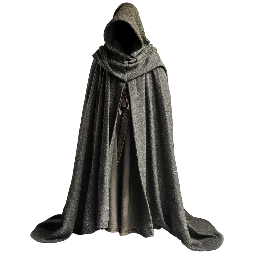 AI generated Medieval hooded cloak isolated on transparent background png