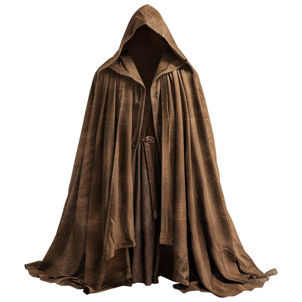 AI generated Medieval hooded cloak isolated on transparent background png