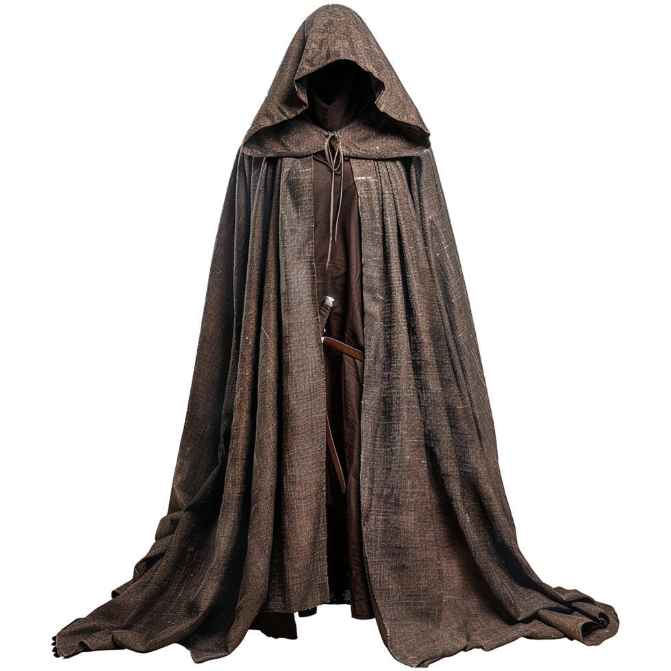 AI generated Medieval hooded cloak isolated on transparent background png