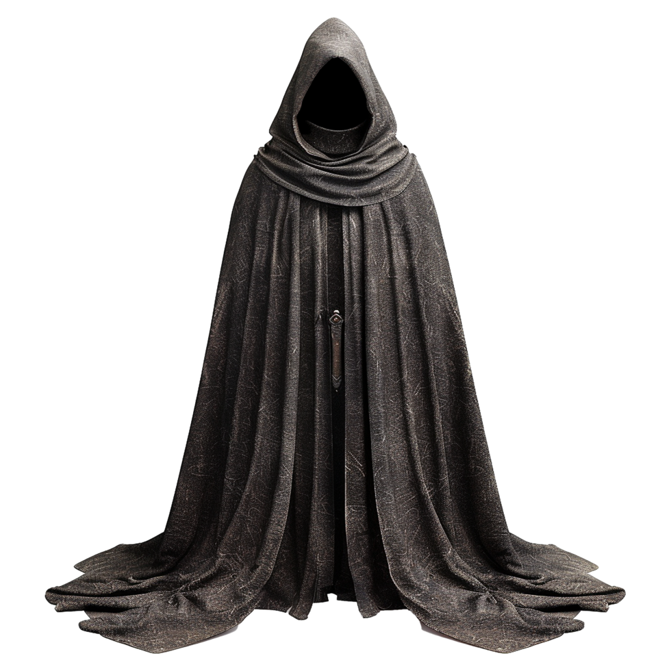 AI generated Medieval hooded cloak isolated on transparent background png