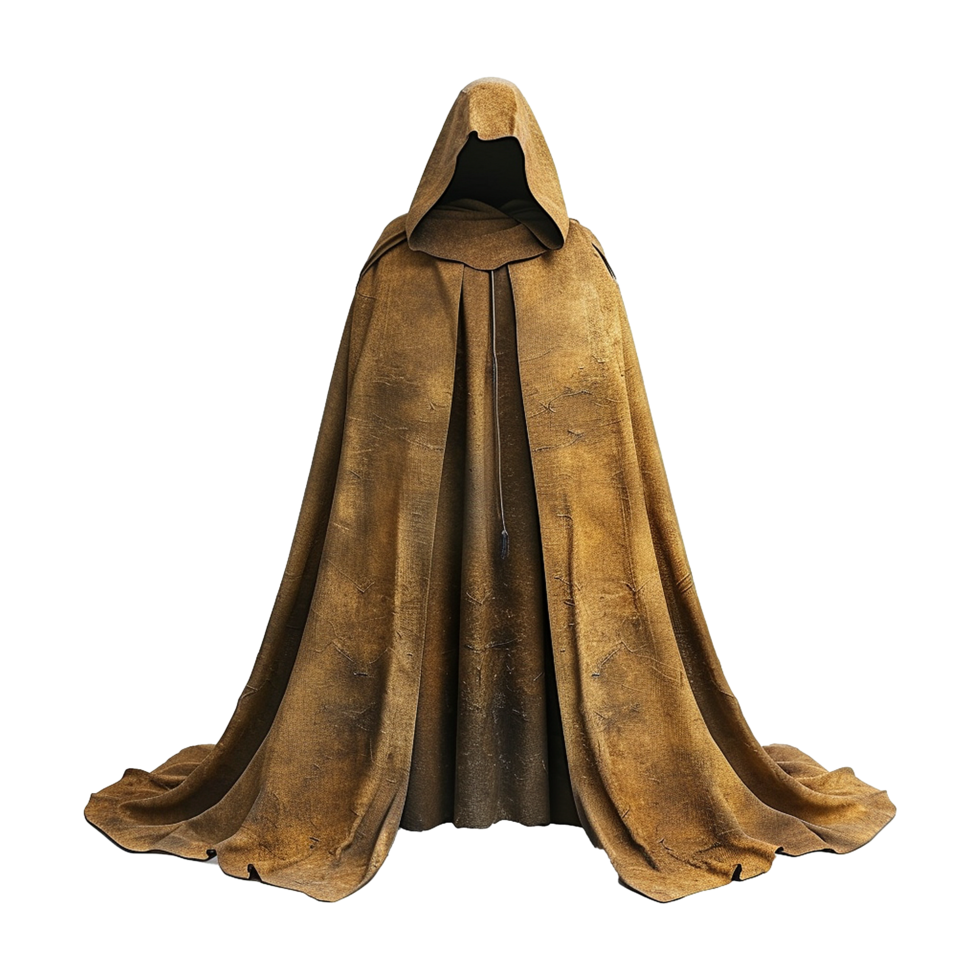 AI generated Medieval hooded cloak isolated on transparent background png
