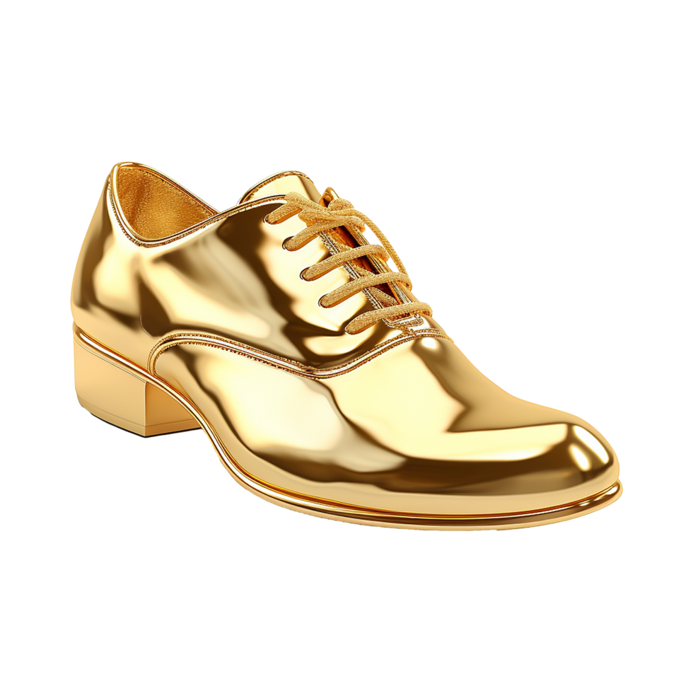 AI generated A gold shoe isolated on transparent background png