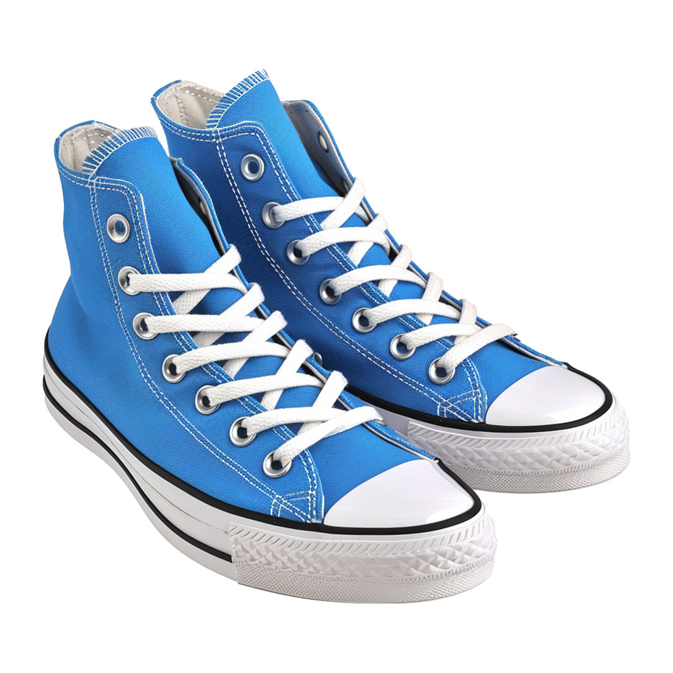 AI generated Blue sneakers shoes isolated on transparent background png