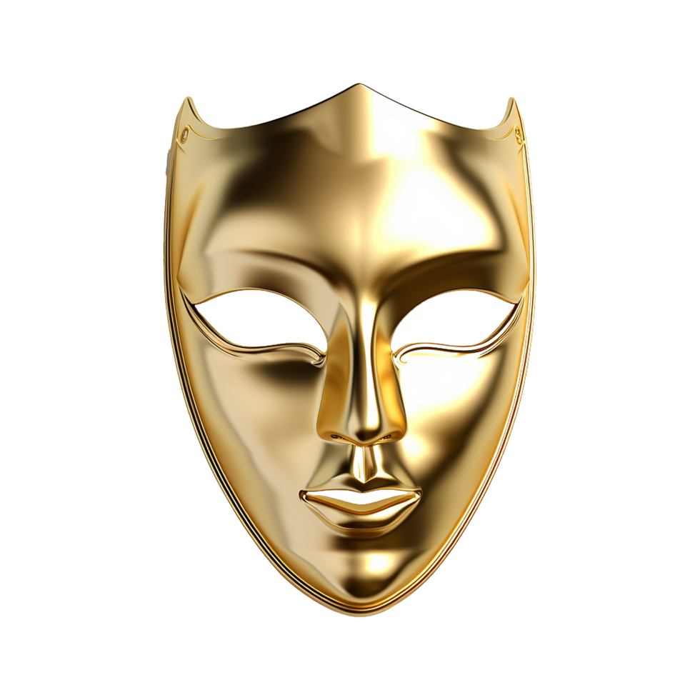 ai généré d'or visage masque isolé sur transparent Contexte png