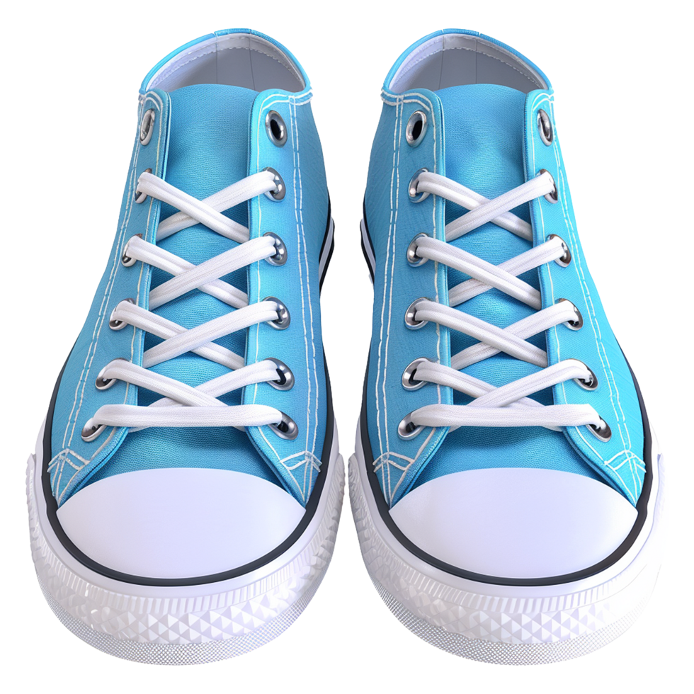 AI generated Blue sneakers shoes isolated on transparent background png