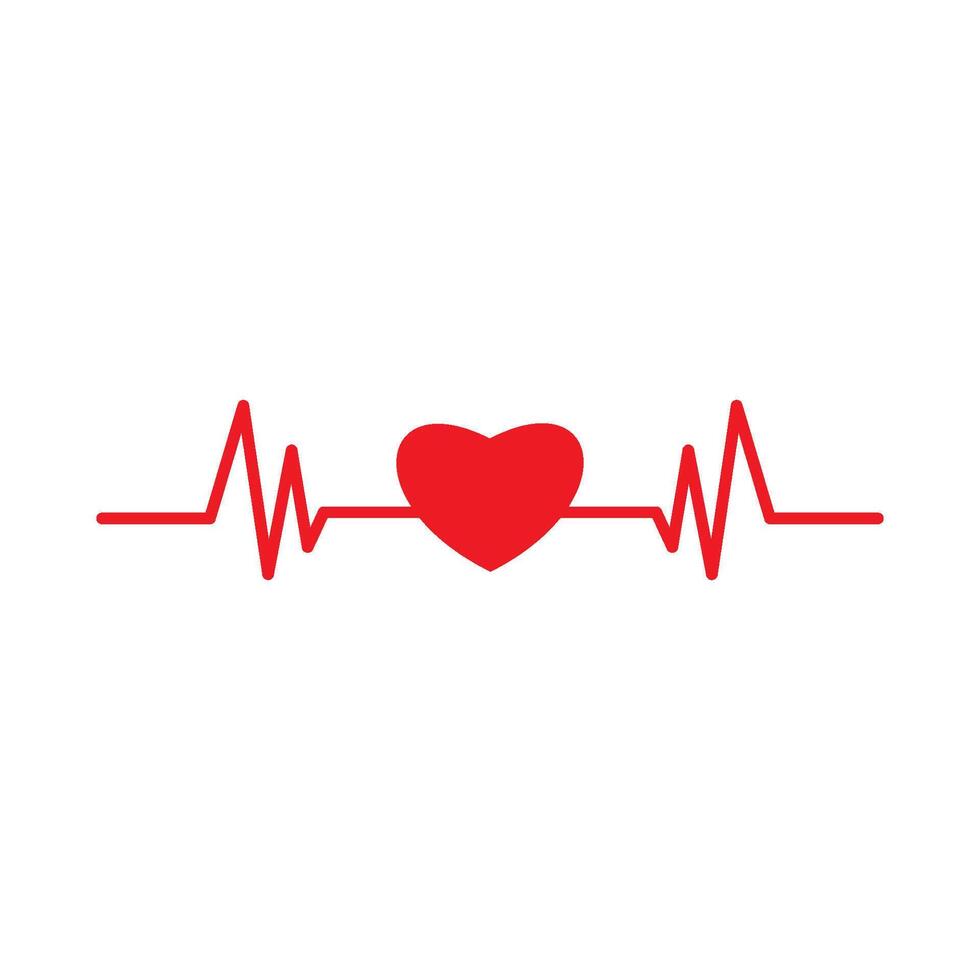 heart beat line vector