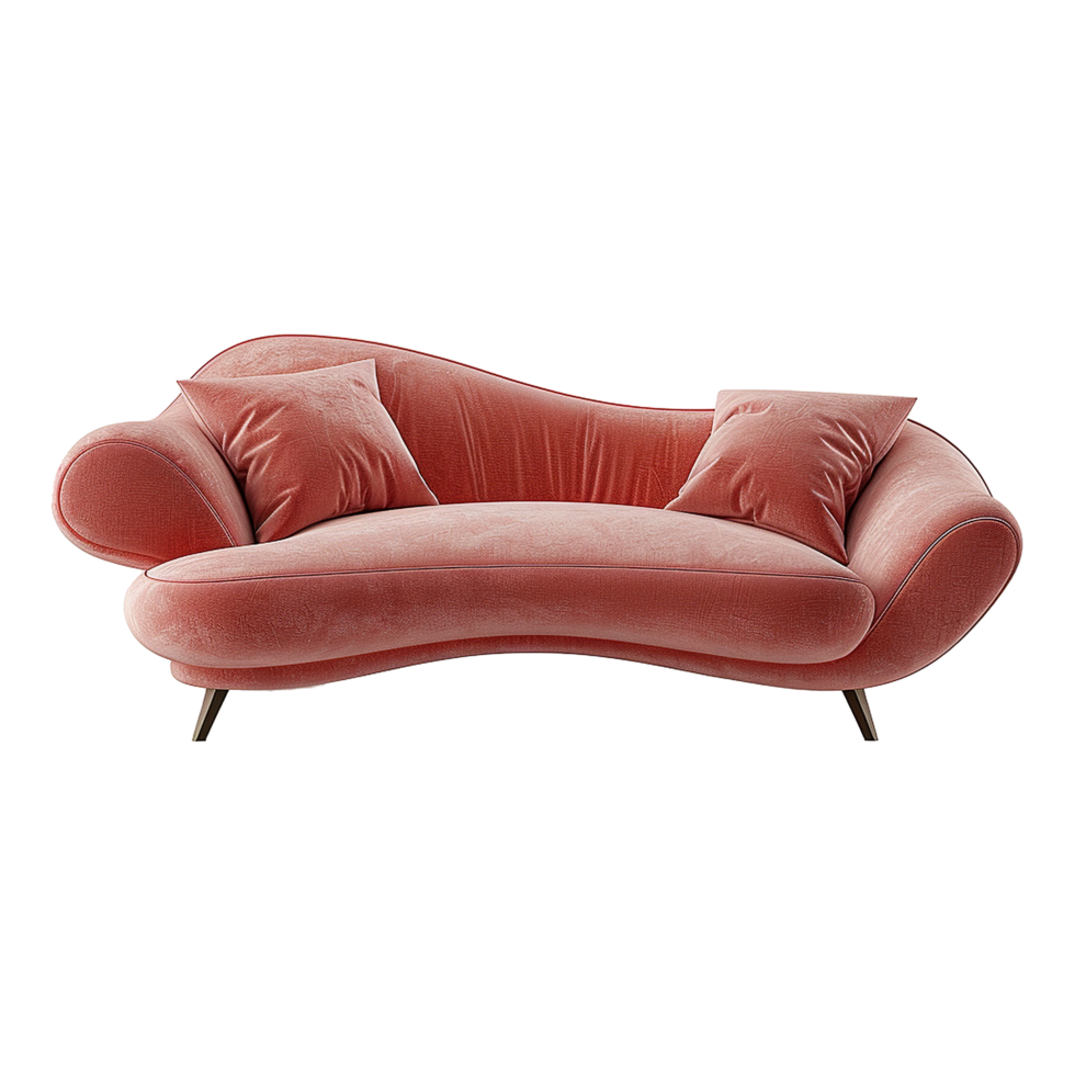 AI generated Sofa 3D rendering isolated on transparent background png
