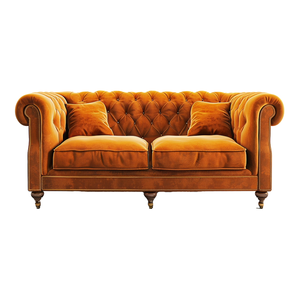 AI generated Sofa 3D rendering isolated on transparent background png