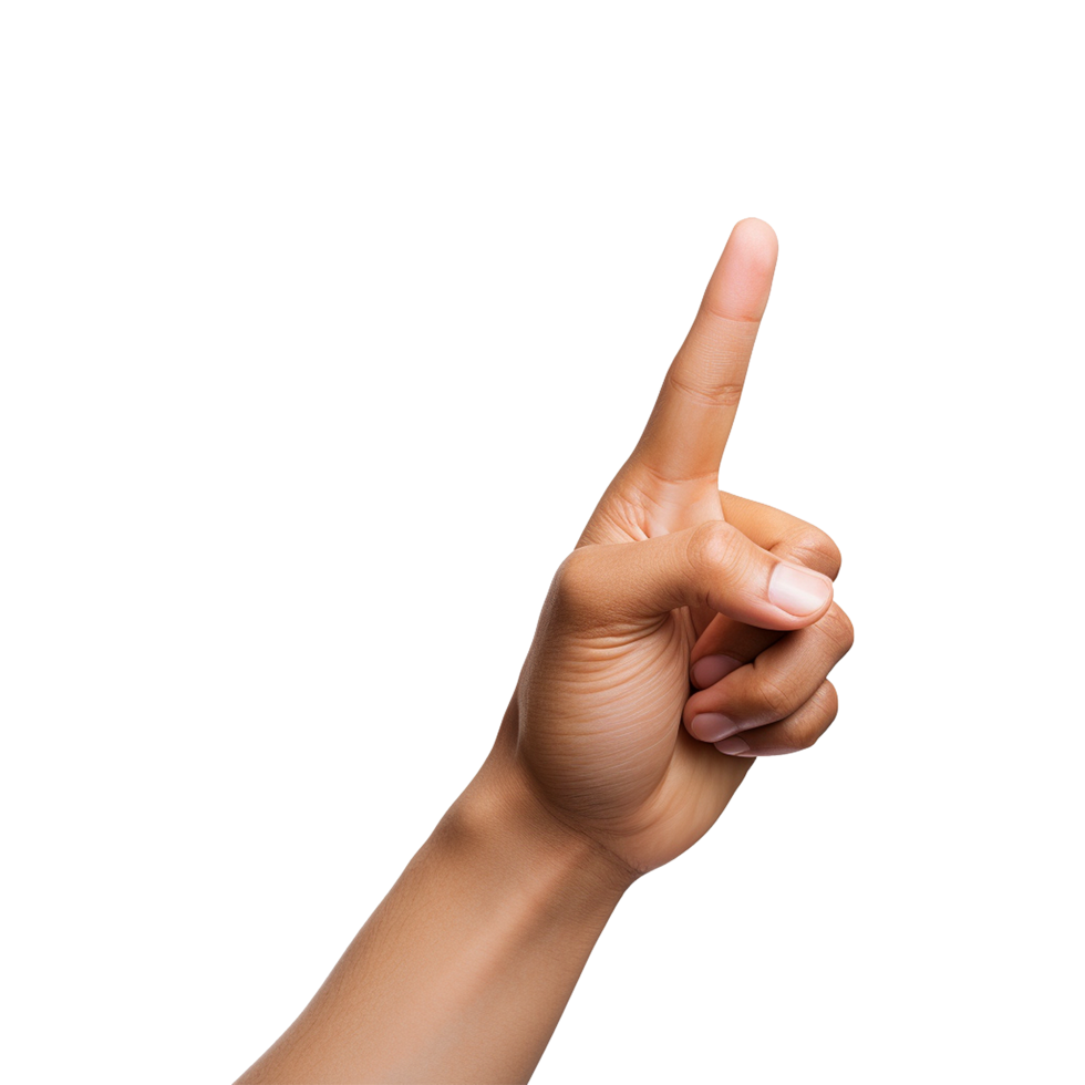 AI generated Pointing hand isolated on transparent background png
