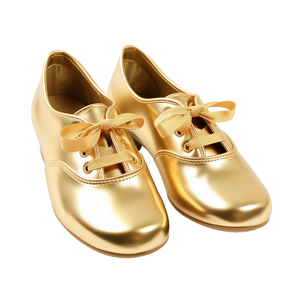 AI generated A gold shoe isolated on transparent background png