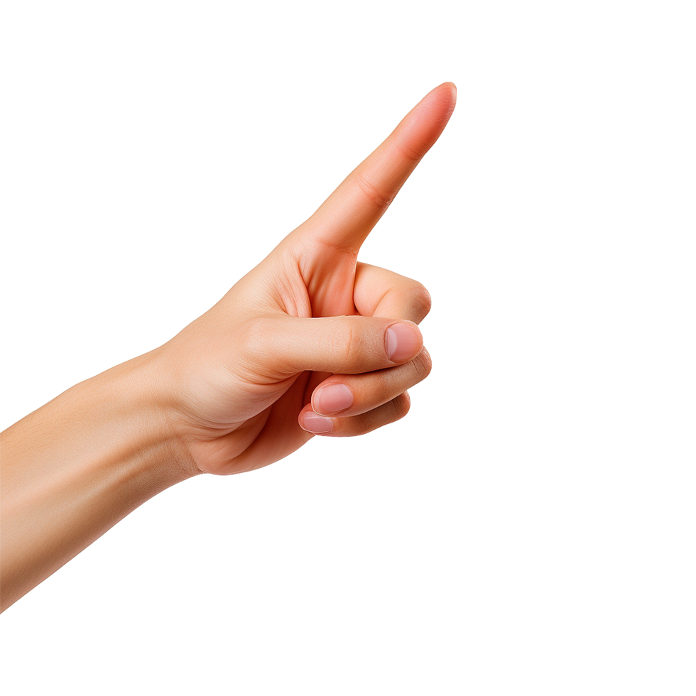 AI generated Pointing hand isolated on transparent background png