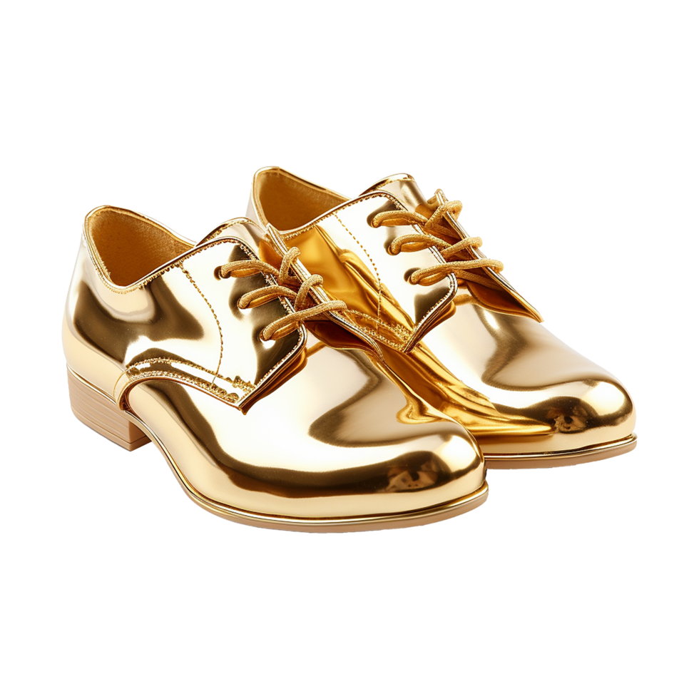 AI generated A gold shoe isolated on transparent background png