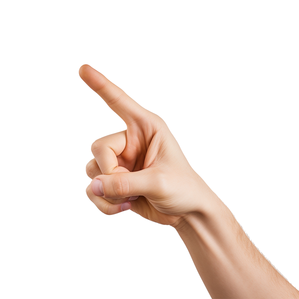 AI generated Pointing hand isolated on transparent background png