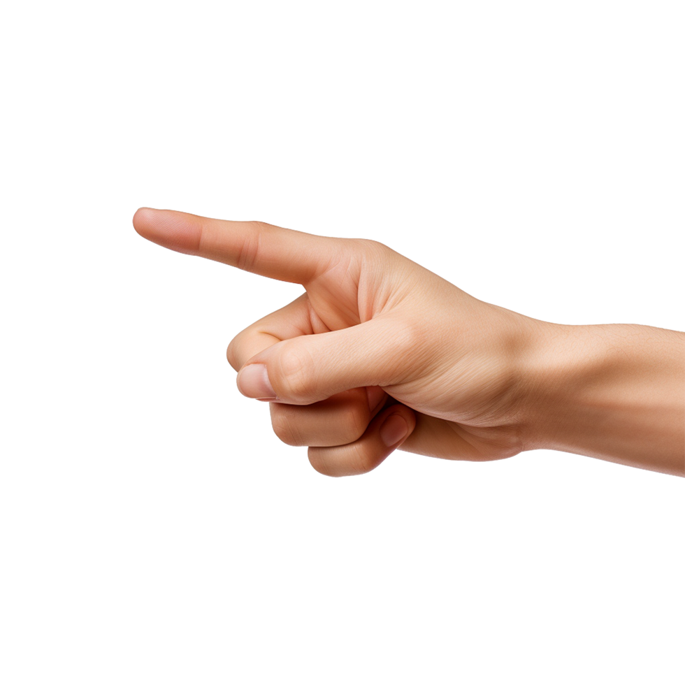 AI generated Pointing hand isolated on transparent background png